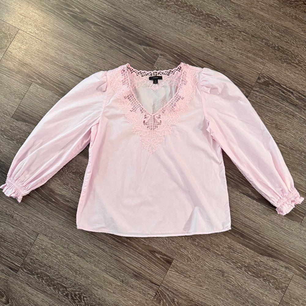 J. Crew V-neck top with eyelet trim